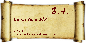Barka Adeodát névjegykártya